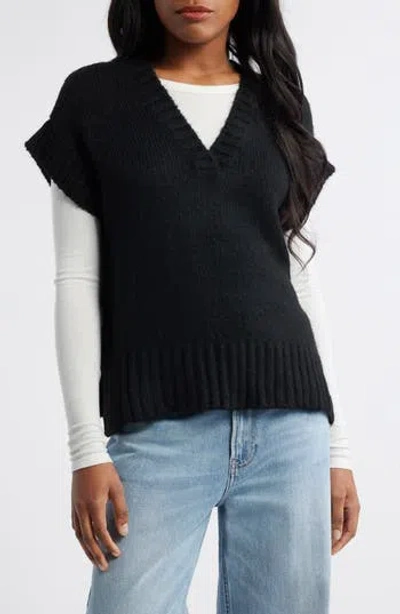Miss Selfridge Short Sleeve Sweater In Black