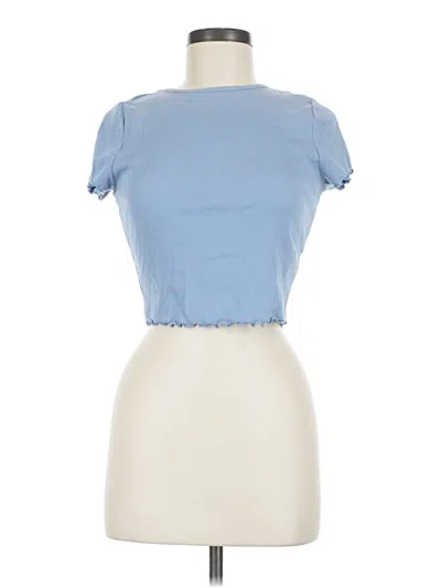 Pre-owned Miss Selfridge Short Sleeve Top Blue Sweetheart Neckline Tops