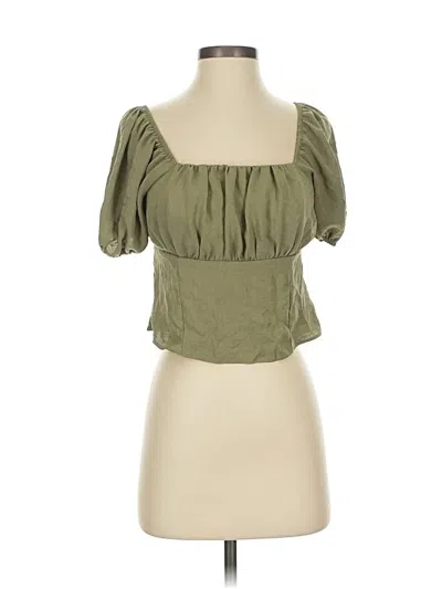 Pre-owned Miss Selfridge Short Sleeve Top Green Strapless Neckline Tops