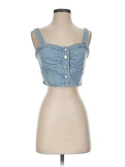 Pre-owned Miss Selfridge Sleeveless Blouse In Blue