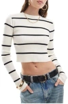 Miss Selfridge Stripe Open Back Crop Sweater