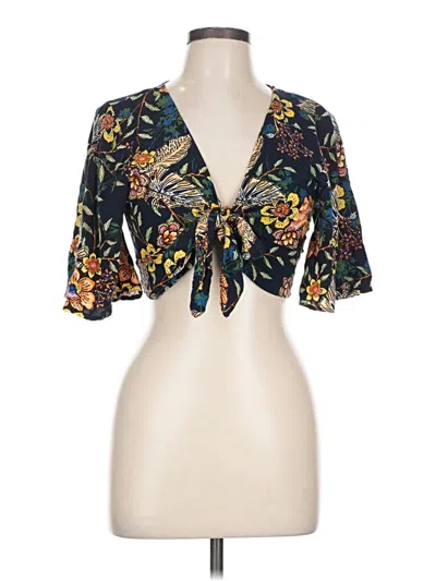 Pre-owned Miss Selfridge Tank Top Black Plunge Neckline Tops