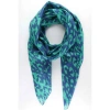 MISS SHORTHAIR LEOPARD PRINT COTTON SCARF WITH STAR DETAIL
