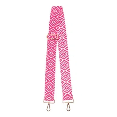 Miss Shorthair Ltd Detachable Ikat Woven Bag Straps In Pink
