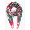 MISS SHORTHAIR LTD MISS SHORTHAIR 3145HPGR ABSTRACT LEAF ANIMAL PRINT COTTON SCARF IN HOT PINK