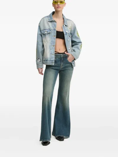 Miss Sixty Bikini-waist Flared Jeans In Blue