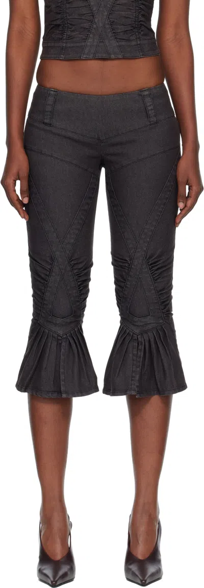 Miss Sixty Black Knwls Edition Slit Flare Shorts