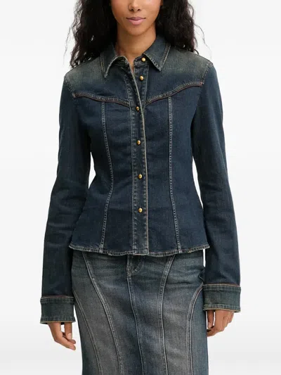 Miss Sixty Buttoned Denim Shirt In Blue