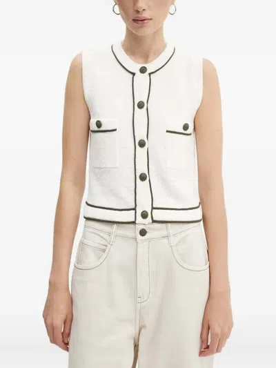 Miss Sixty Buttoned Knitted Vest In Neutral