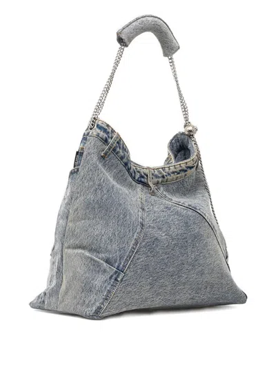 Miss Sixty Denim Chain-strap Tote Bag In Blue