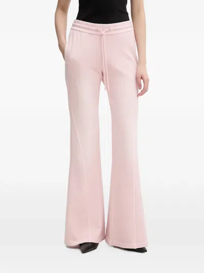 Miss Sixty Drawstring-waist Flared Track Pants In Pink