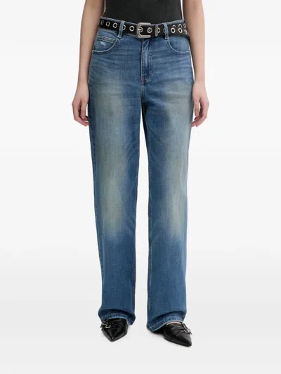 Miss Sixty Faded Straight-leg Jeans In Blue