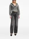 Miss Sixty Faded Wide-leg Jeans In Gray