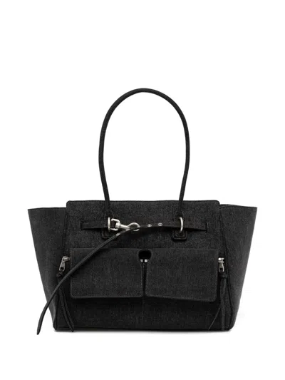 Miss Sixty Flap-pocket Tote Bag In Black