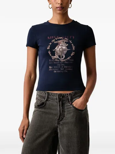 Miss Sixty Graphic-print T-shirt In Blue