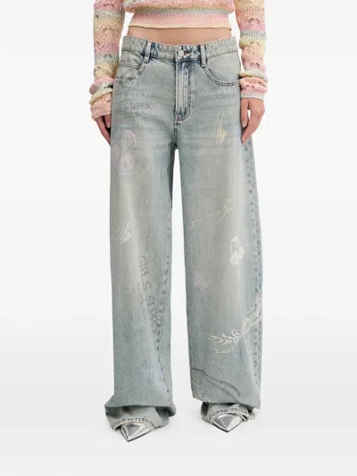 Miss Sixty Graphics Jeans In Blue