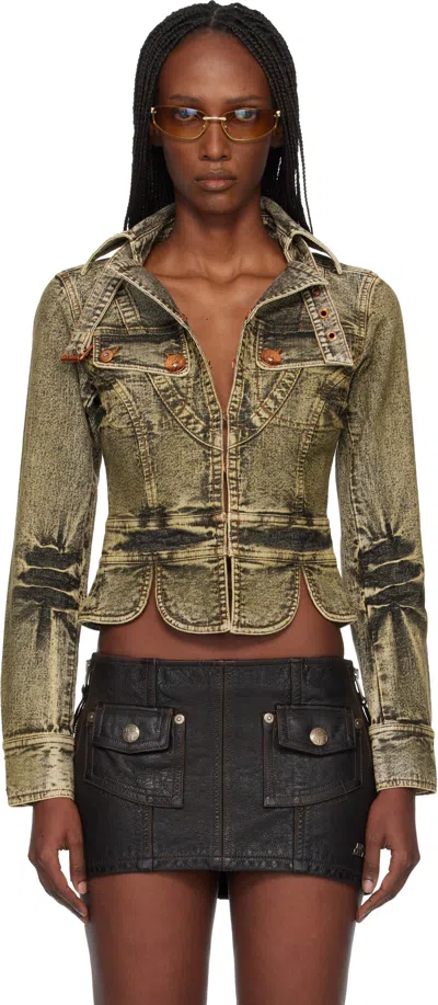 Miss Sixty Green Knwls Edition Tie-dye Denim Jacket