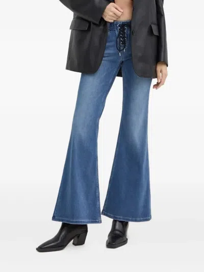 Miss Sixty Lace-up Flare Jeans In Blue