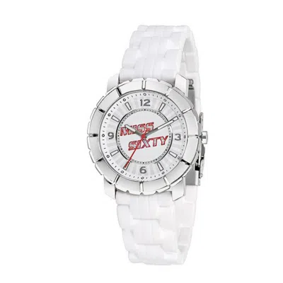 Miss Sixty White Rubber Watch In Yellow