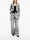 Miss Sixty Logo-patch Denim Jacket In Gray