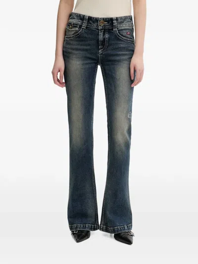 Miss Sixty Mid-rise Flared Jeans In Blue