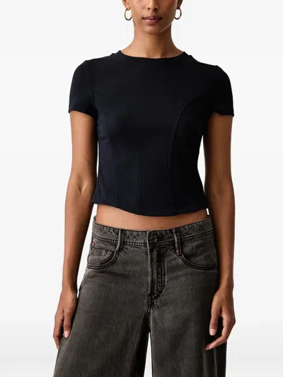 Miss Sixty Panelled T-shirt In Black