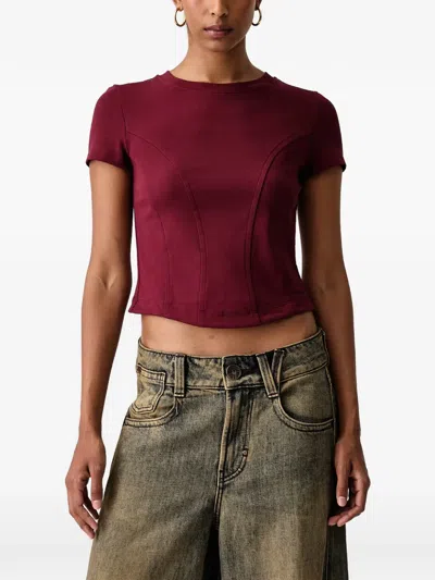 Miss Sixty Panelled T-shirt In Red