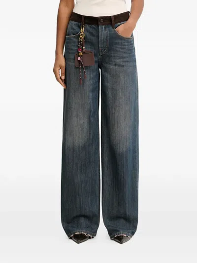 Miss Sixty Patchwork Straight-leg Jeans In Blue