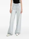 Miss Sixty Pearl-embellished Wide-leg Jeans In Blue