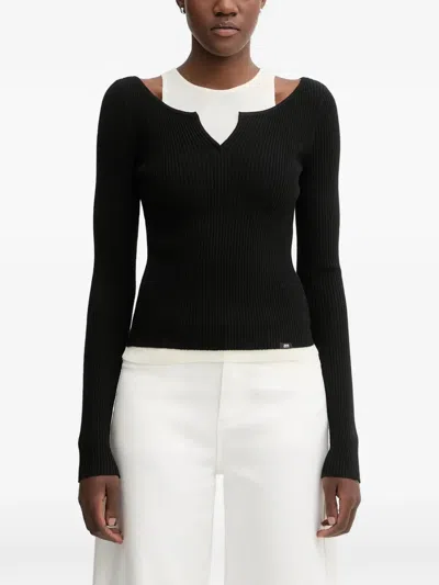 Miss Sixty Ribbed T-shirt In Black