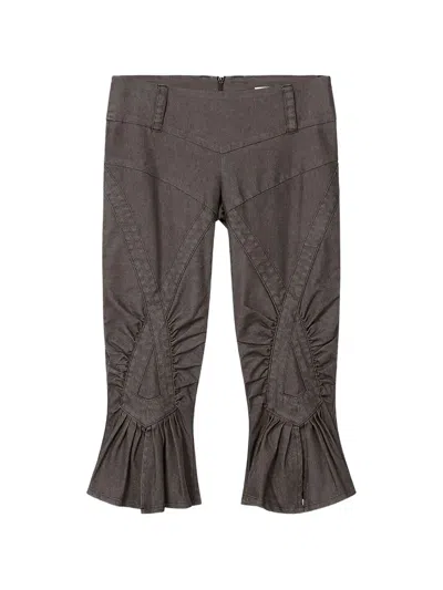 Miss Sixty Ruched Flared Jeans In Brown