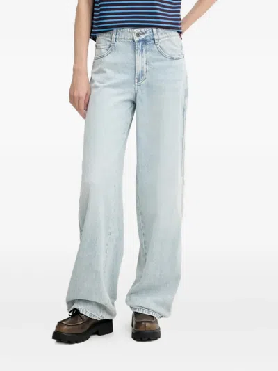 Miss Sixty Sequin-embellished Side-split Jeans In Blue