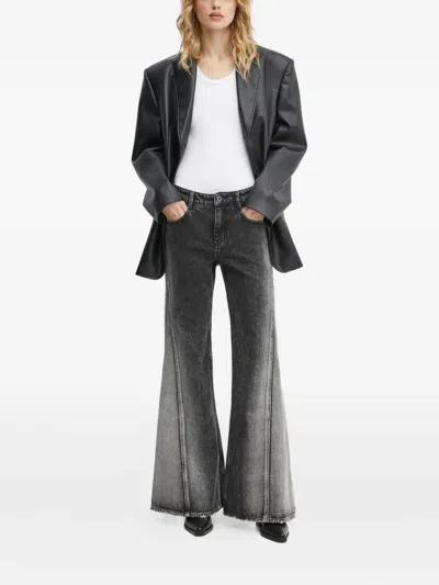 Miss Sixty Split-hem Jeans In Gray