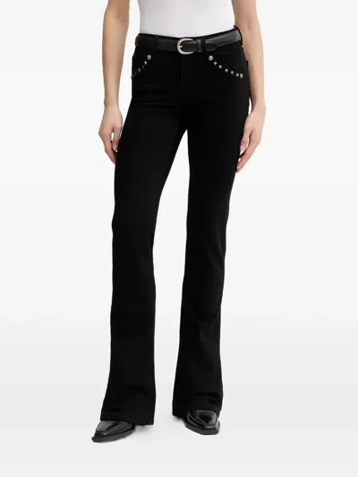 Miss Sixty Studded-detail Flared Jeans In Black