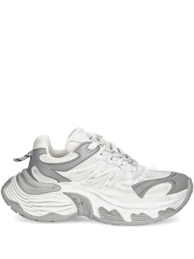 Miss Sixty Textured-platform Sneakers In White