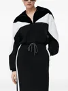 Miss Sixty Velvet-panelled Color-block Sweatshirt In Black