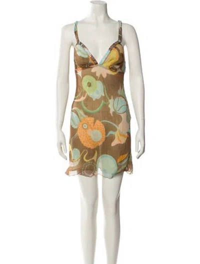Pre-owned Miss Sixty Vintage Mini Dress In Brown