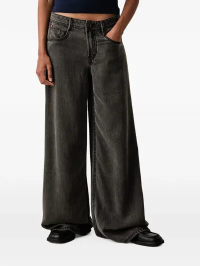 Miss Sixty Washed Wide-leg Jeans In Green