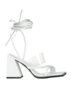 Miss Sixty Woman Sandals White Size 8 Leather In White