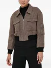 Miss Sixty Wool Cropped Jacket In Brown