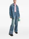 Miss Sixty X Keith Haring Printed Wide-leg Jeans In Blue