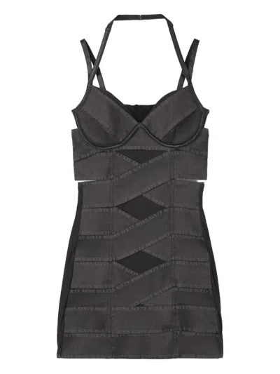 Miss Sixty X Knwls Cut-out Halterneck Dress In Black