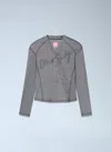 Miss Sixty X Knwls Logo Patchwork T-shirt In Gray