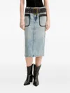 Miss Sixty Zip-detail Belted Midi Skirt In Blue
