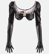 Miss Sohee Embellished Bra Top With Gloves In Black