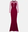 Miss Sohee Embellished Cotton-blend Velvet Gown In Pink