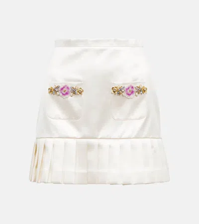 Miss Sohee Embellished Silk Miniskirt In Ivory