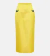 Miss Sohee Iris Embellished Velvet Midi Skirt In Yellow