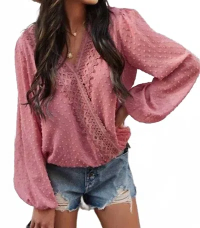 Miss Sparkling Boho Dotted Blouse In Pink