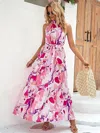 Miss Sparkling Halter Maxi Dress In Pink Multi